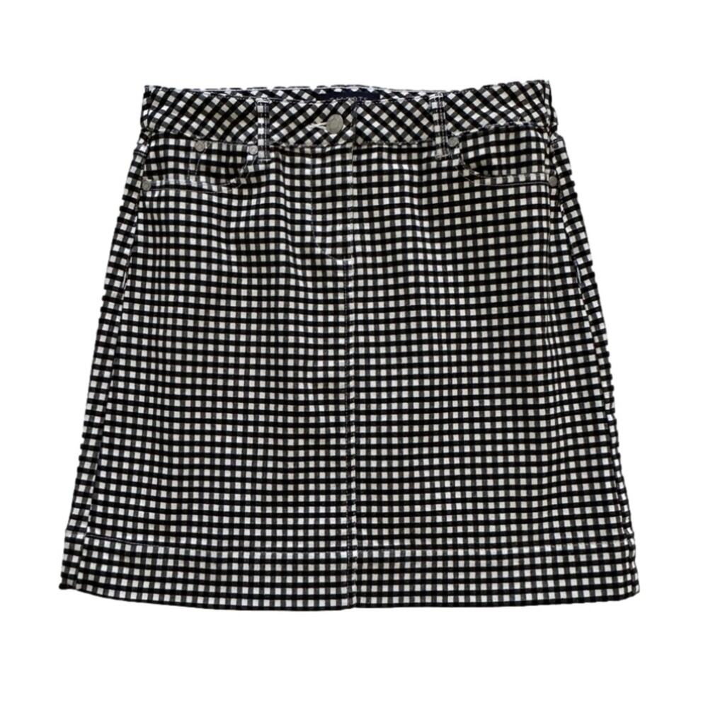 Talbots Skirt Petite Black White Check Casual Pencil Mini Skirt Size 4P